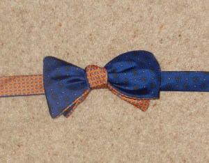standard width orange spot with blue paisley